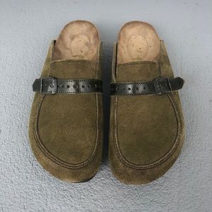 Birkenstock Green Suede Clogs Eaton